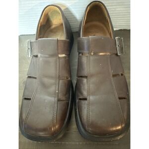 ECCO Men's Brown Leather Fisherman Sandals Casual Shoes US 9.5